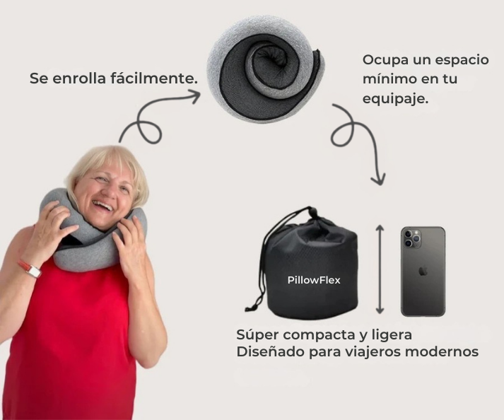 PillowFlex - Almohada de viaje Memory Foam Calidad Premium