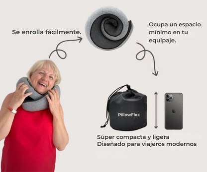 PillowFlex - Almohada de viaje Memory Foam Calidad Premium